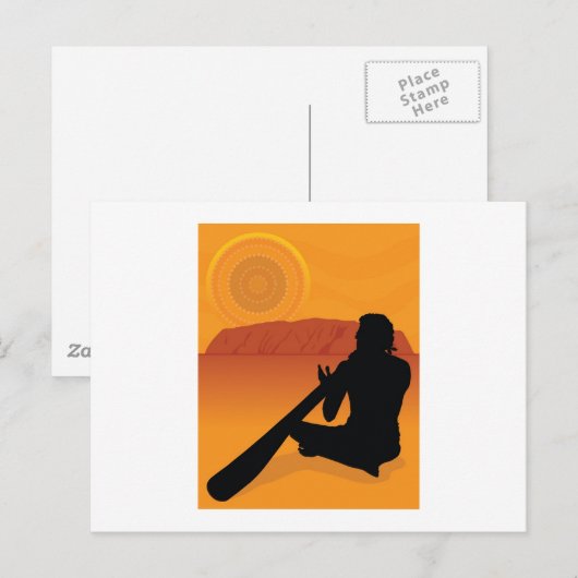 Aboriginal Silhouette Briefkaart (Voorkant / Achterkant)