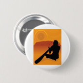 Aboriginal Silhouette Ronde Button 5,7 Cm (Voorkant /achterkant)