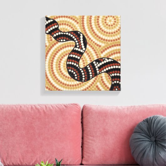 Aboriginal slangenschilderij canvas afdruk (Insitu (Woonkamer))