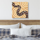 Aboriginal slangenschilderij canvas afdruk (Insitu (Slaapkamer))