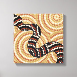 Aboriginal slangenschilderij canvas afdruk