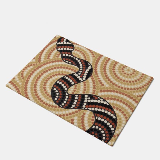 Aboriginal slangenschilderij deurmat (Schuin)
