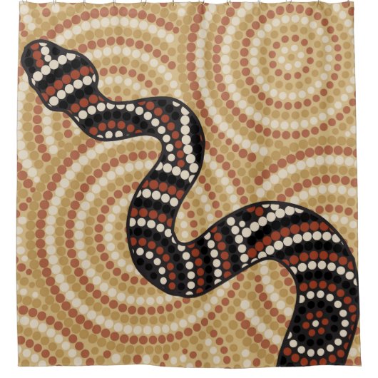 Aboriginal slangenschilderij douchegordijn (Voorkant)