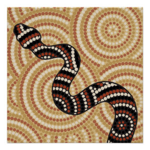 Aboriginal slangenschilderij perfect poster