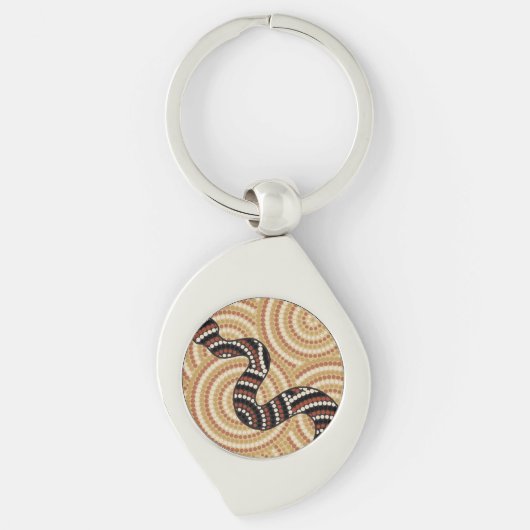 Aboriginal slangenschilderij sleutelhanger (Voorkant)