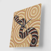 Aboriginal slangenschilderij vierkante klok (Hoek)