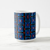 Aboriginal Squares - Red Turquoise Blue Koffiemok (Voorkant rechts)