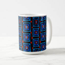Aboriginal Squares - Red Turquoise Blue Koffiemok