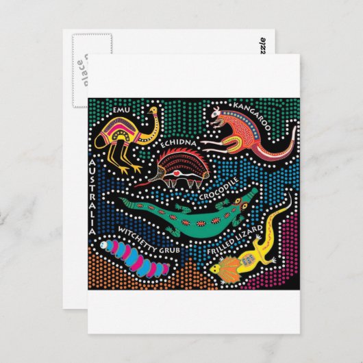 Aboriginal stijl briefkaart (Voorkant / Achterkant)