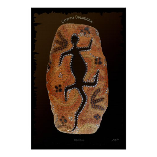Aboriginal-stijl Goanna Art Poster (Voorkant)
