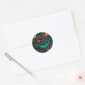 Aboriginal stijl ronde sticker (Envelop)
