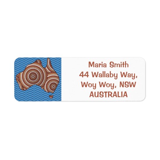 Aboriginal stit schildermap etiket (Voorkant)