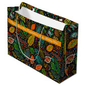 Aboriginal stit style leaves gift groot cadeauzakje (Voorkant Gekanteld)