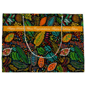 Aboriginal stit style leaves gift groot cadeauzakje (Achterkant)