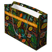Aboriginal stit style leaves gift groot cadeauzakje (Achterkant Gekanteld)