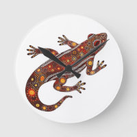 aboriginal style salamander in red kleuren