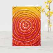 Aboriginal style wenskaart kaart (Gele Bloem)