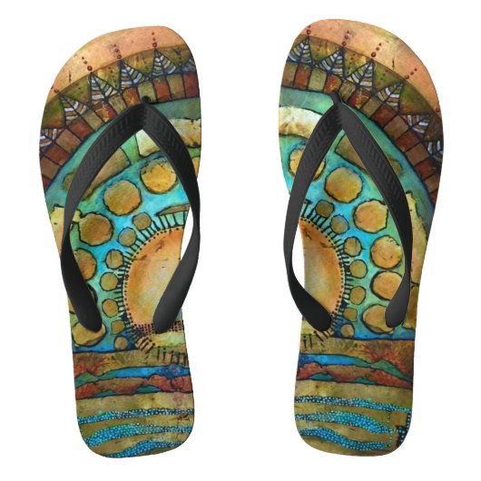 Aboriginal Sunrise Teenslippers (Voetbed)