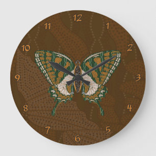Aboriginal Swallowtail Clock Grote Klok