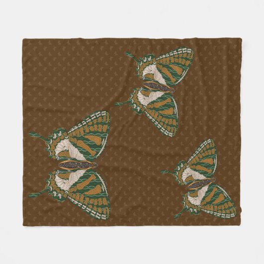 Aboriginal Swallowtail Fleece Blanket (Voorkant (Horizontaal))