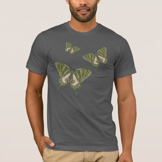 Aboriginal Swallowtail Mannen Dark Shirt (Voorkant)