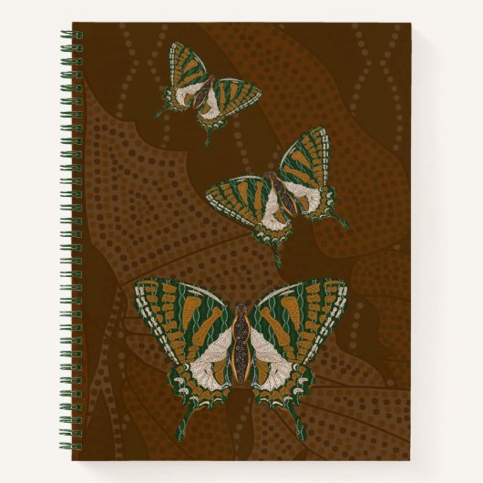 Aboriginal Swallowtail Spiral Notitieboek (Voorkant)