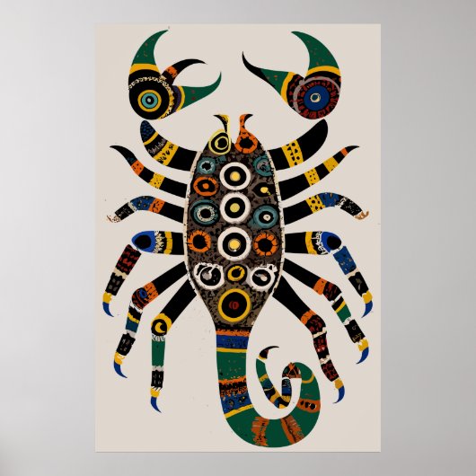 Aboriginal tribal art scorpion Poster (Voorkant)