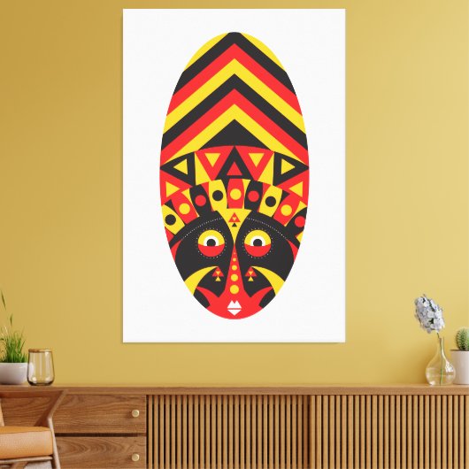 Aboriginal Tribal Masker Canvas Afdruk (Insitu (Woonkamer))