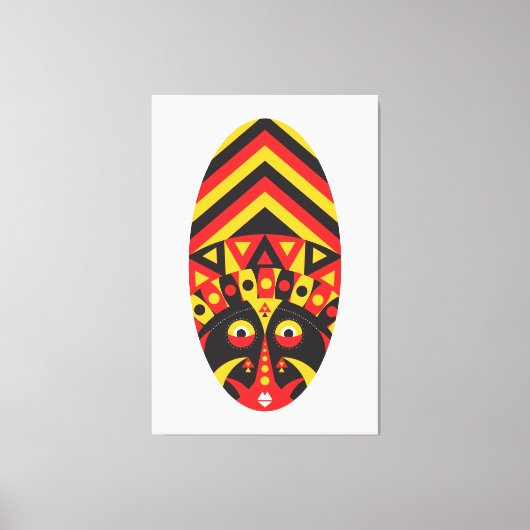 Aboriginal Tribal Masker Canvas Afdruk (Voorkant)