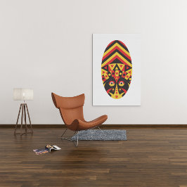 Aboriginal Tribal Masker Canvas Afdruk