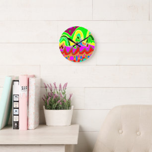 ABORIGINAL TYPE ART ABSTRACT RONDE KLOK