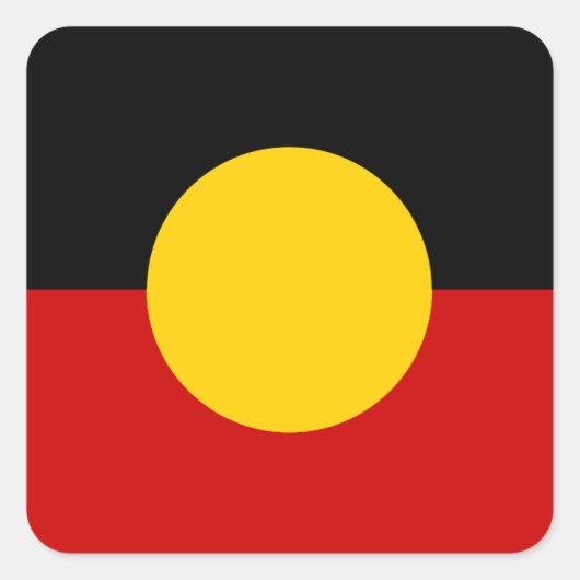 Aboriginal vlag Australië Vierkante Sticker (Voorkant)