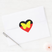 Aboriginal vlinder vlag hart sticker (Envelop)