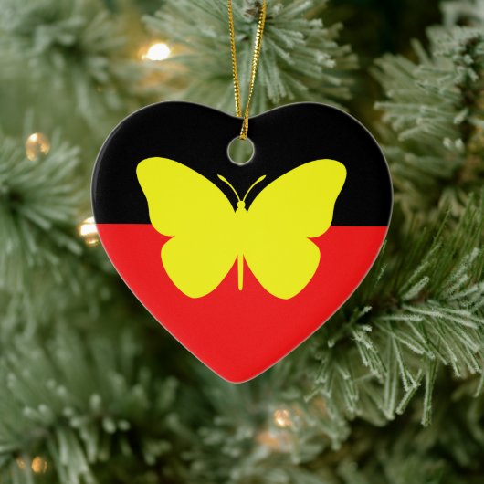 Aboriginal vlinder vlag keramisch ornament (Boom)