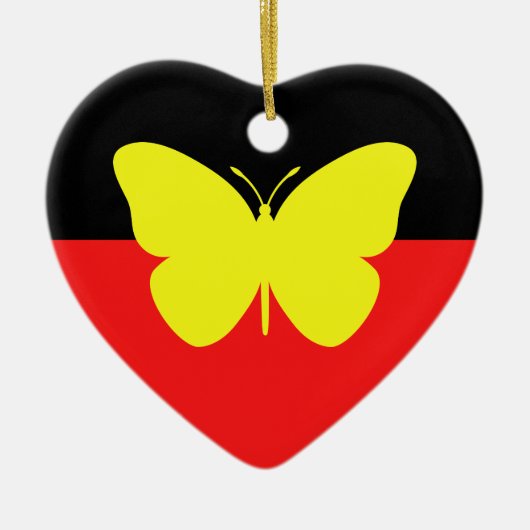 Aboriginal vlinder vlag keramisch ornament (Voorkant)