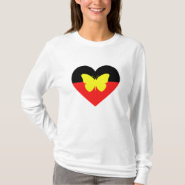 Aboriginal vlinder vlag t-shirt