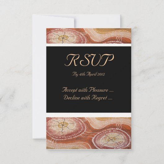 Aboriginal Wedding RSVP Desert Dreaming Kaart (Voorkant)