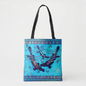 Aboriginale blauwe vogelbekdier-Canvas tas (Voorkant)