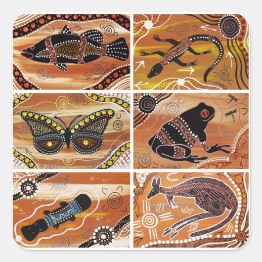 Aboriginale collage Stickers (Voorkant)