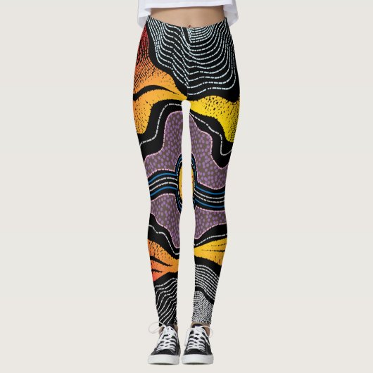 Aboriginalpatroon-1-Leggings Leggings (Voorkant)