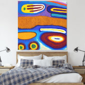 Aboriginals Abstract Art Vol 04 Canvas Afdruk (Insitu (Slaapkamer))