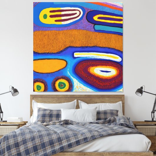 Aboriginals Abstract Art Vol 04 Canvas Afdruk (Insitu (Slaapkamer))