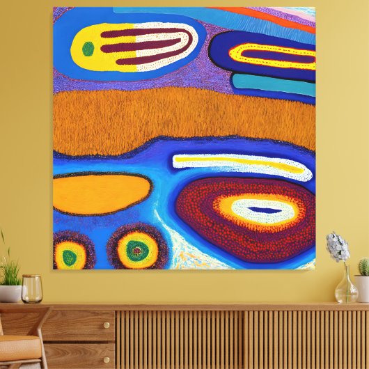 Aboriginals Abstract Art Vol 04 Canvas Afdruk (Insitu (Woonkamer))