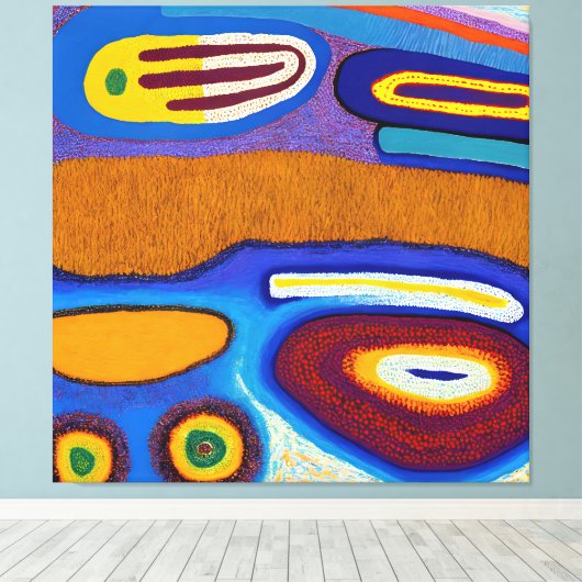 Aboriginals Abstract Art Vol 04 Canvas Afdruk (Insitu (Houten vloer))