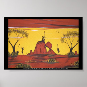 Aboriginals landschapsschilderij van Glen Evans Poster