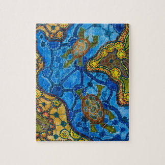 Aboriginals schilderen van schildpadden legpuzzel