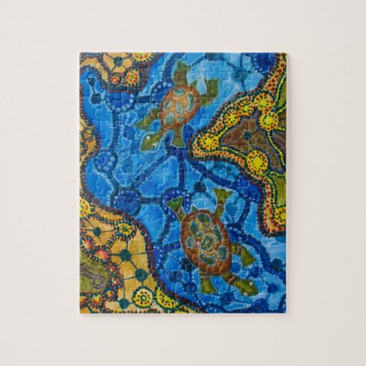 Aboriginals schilderen van schildpadden legpuzzel (Verticaal)