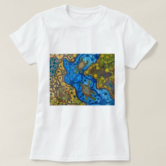 Aboriginals schilderen van schildpadden t-shirt (Design voorkant)
