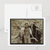 Aborigine met een Boomerang, c.1860s (sepia foto) Briefkaart (Voorkant / Achterkant)
