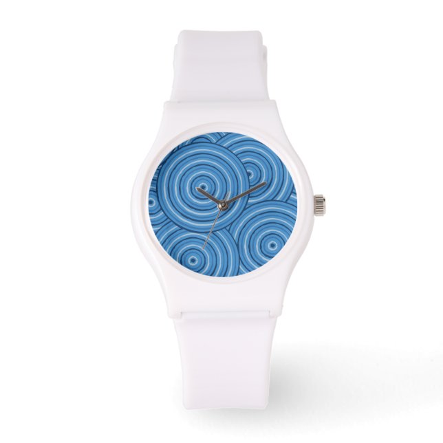 Aborigineel lijnschilderij horloge (Voorkant)